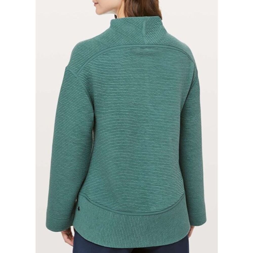 Lululemon On Repeat Mock Neck Green Smoke Long Sleeve TOP Shirt sz M